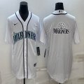 Nike Seattle Mariners blank white majestic mlb jersey-BD 01