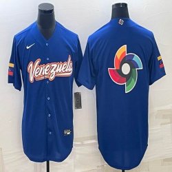 Majestic Venezuela Baseball blank blue 2023 World Baseball Classic Replica Player Jersey 04