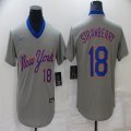 Nike New York Mets #18 Darry Strawberry gray Throwback majestic baseball jerseys-BD