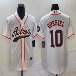 Nike Houston Astros #10 Yuli Gurriel white majestic baseball jerseys Joint name -BD