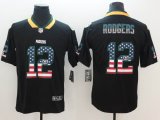 Nike Packers #12 Aaron Rodgers black Color Rush Limited USA flag Jerseys