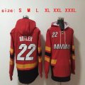 Miami Heat #22 Jimmy Butler red black NBA Hooded Sweatshirt