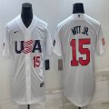 2023 World Cup #15 Bobby Witt Jr. white USA majestic baseball jerseys 08