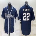 Nike Dallas Cowboys #22 E.Smith blue baseball jerseys Joint name-BD