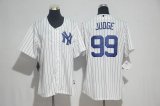 New York Yankees #99 Aaron Judge white women majestic baseball Jersey