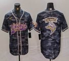 Minnesota Vikings blank gray camo baseball jersey Joint Name 02