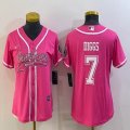 Women Nike Dallas Cowboys #7 Trevon Diggs pink baseball jerseys Joint name-BD