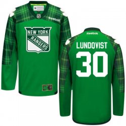 custom 2016 New York Rangers #30 Henrik Lundqvist Green ice hockey Jersey