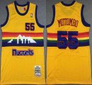 Denver Nuggets 55# Dikembe Mutombo yellow throwback nab Jerseys-XD