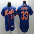 2016 New York Mets #33 Matt Harvey blue Flexbase Authentic Collection Jersey