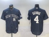 Nike New York Yankees #4 Lou Gehrig dark blue mlb jersey Joint Name 02