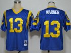 St.Louis Rams 13 Kurt Warner blue throwback nfl jerseys