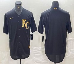 Nike kansas city royals blank black majestic baseball jerseys