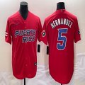 Puerto Rico Baseball #5 Enrique Hernandez red 2023 World Baseball Classic Replica Player Jersey 07