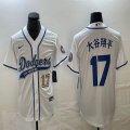 Los Angeles Dodgers #17 Shohei Ohtani white Nike majestic baseball Jersey Joint name -BD 04