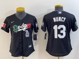 Youth Los Angeles Dodgers #13 Max Muncy black new majestic baseball Jerseys-BD 02