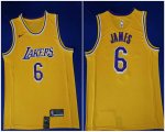 Nike Los Angeles Lakers #6 James yellow basketball jerseys