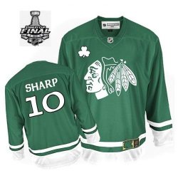 2013 NHL Stanley Cup Patrick Sharp Jersey 10 Green Chicago Blackhawks Jerseys