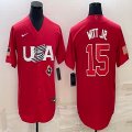 2023 World Cup #15 Bobby Witt Jr. red USA majestic baseball jerseys 09