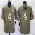 Nike New Orleans Saints #4 Derek Carr green Salute To Service Limited Jersey-Special funds 03