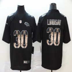 Nike Denver Broncos #30 Phillip Lindsay Black Color Rush Limited Jersey Goddess Fashion Edition