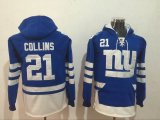 New York Giants #21 Landon Collin blue nfl Hooded Sweatshirt