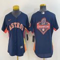 Women Nike Houston Astros blank blue baseball jerseys Champions-BD