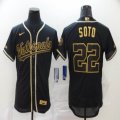 Nike Washington Nationals #22 Juan Soto black gold Flexbase Authentic Collection Jersey