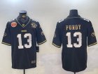 Nike San Francisco 49ers #13 Brock Purdy black gold Color Rush Limited Jersey 75 th patch 01