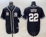 New York Yankees #22 Juan Soto Nike black majestic baseball Jersey Joint name -BD 03