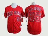 Anaheim Angels #56 Kole Calhoun red mlb baseball jerseys