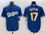 Los Angeles Dodgers #17 Shohei Ohtani Nike blue gold majestic baseball Jersey-BD 04