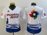 Women Puerto Rico Baseball blank White 2023 World Baseball Classic Replica Player Jersey 04