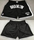 Brooklyn Nets black NBA shorts with pocket-XD