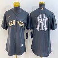 Youth Nike New York Yankees blank gray majestic baseball Jerseys-BD