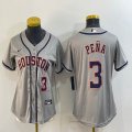 Women Nike Houston #3 Jeremy Pena gray majestic baseball jerseys-BD 01