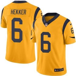 Nike Rams #6 Johnny Hekker Gold Color Rush Limited Jersey