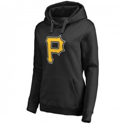 Pittsburgh Pirates Women\'s Team Color Primary Logo Pullover Hoodie - Black