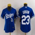 Women Nike Los Angeles Dodgers #23 Kirk Gibson blue majestic baseball jerseys 02