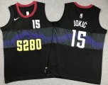 Youth Nike Denver Nuggets #15 Nikola Jokic black nba basketball jerseys city version-XD