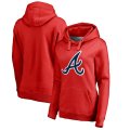 Atlanta Braves Women's Plus Sizes Primary Team Logo Pullover Hoodie - Red