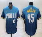 Nike Philadelphia Phillies #45 Zack Wheeler skyblue majestic baseball jersey city version-BD 03