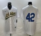 Nike Oakland Athletics #42 white majestic baseball jersey big logo