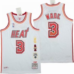 Miami Heat #3 Dwyane Wade white throwback nba basketball jersey Honor Edition