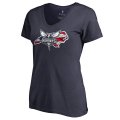 Women's Charlotte Hornets Fanatics Branded Navy Banner State V-Neck T-Shirt