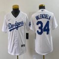 Women Nike Los Angeles Dodgers#34 Fernando Valenzuela white majestic baseball jerseys