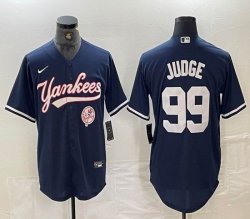 Nike New York Yankees #99 Aaron Judge blue MLB baseball Jersey Joint name 03