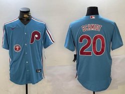 Philadelphia Phillies #20 Mike Schmidt nike skyblue Baseball Jersey-BD 02