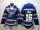 reebok St Louis Blues Brett hull #16 blue NHL hooded sweatshirt