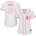 2017 Women Baltimore Orioles #10 Adam Jones white majestic mlb jersey